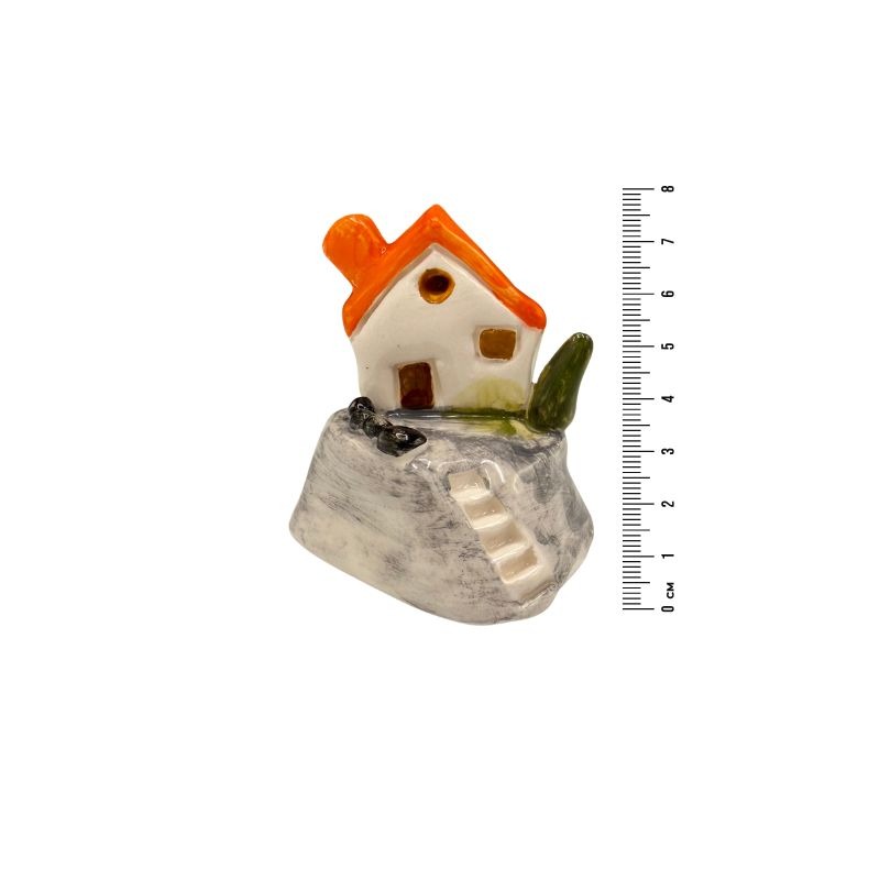 نگهدارنده عود سرامیکی مدل کلبه طرح مجسمه